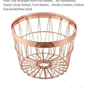 Copper Metal Accent Basket with Tapered Design. Elegant and versatile us…